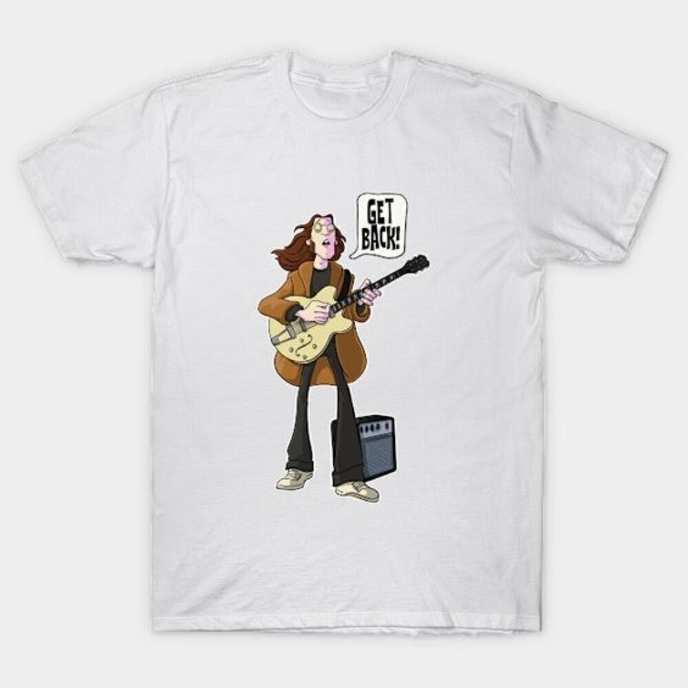 John Lennon Cartoon Style Get Back Music Graphic T-Shirt